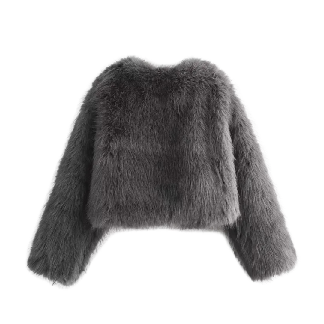 Lily - Faux Fur Cropped Jacket.