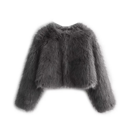 Lily - Faux Fur Cropped Jacket.