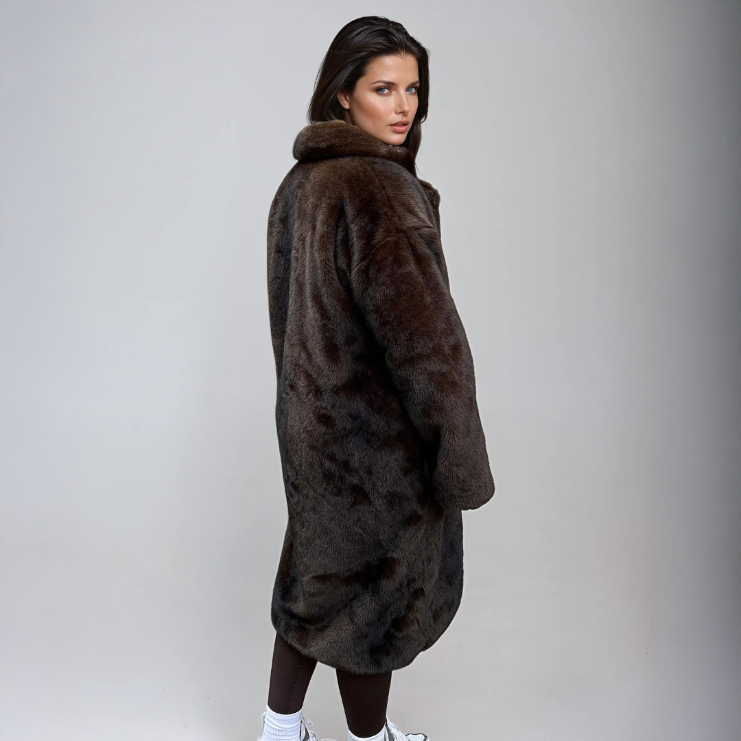 Freya - Elegant Faux Fur Coat.