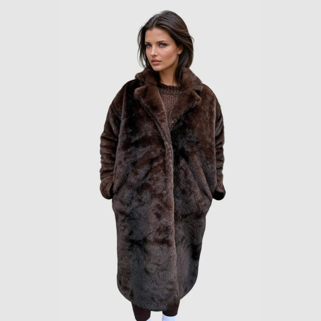 Freya - Elegant Faux Fur Coat.